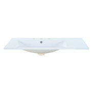 36" Single Bathroom Basin Sink, Left Offset Sink Vanity Top Only, 3-Faucet Holes, Resin