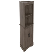 Tall Corner Cabinet with Doors for living room, bathroom,Dining Room or Kitchen,color:Dark walnut