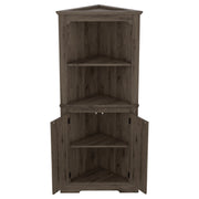 Tall Corner Cabinet with Doors for living room, bathroom,Dining Room or Kitchen,color:Dark walnut